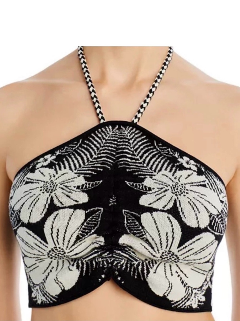 FARM Rio macaw floral halter top